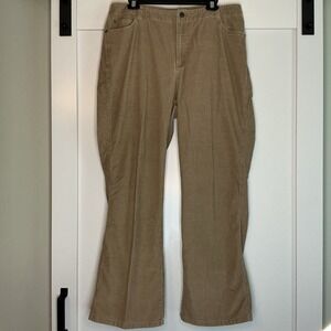 Talbot's Curvy Corduroy Pants Stretch‎ Womens 14W Brown Preppy Classic Neutral